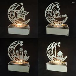 Garden Decorations Eid Mubarak Wood Table Lamp Moon Star Castle Ramadan Decoration Muslim Islamic For Decor Supplies Diy Crafts Ornaments