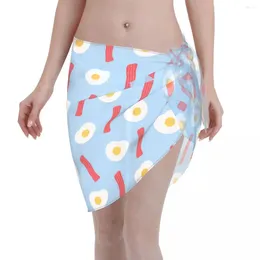 Women's Swimwear Sexy Chiffon Pareo Poached Egg Cover Up Wrap Sarong Skirts Cute Casual Beach Dress Swimsuit Bikini Cover-Ups