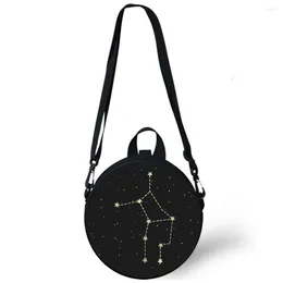 Evening Bags 12 Constellations Fashion Art Child Kindergarten Bag 3D Print Shoulder For School Women Mini Round Bagpacks Rugtas