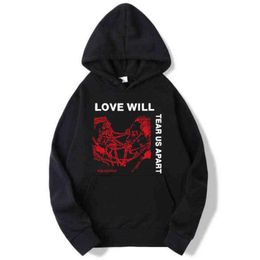 Rapper Lil Peep Love Will Tear Us Apart Felpa con cappuccio Hip Hop Streetswear Felpe con cappuccio Uomo Autunno Inverno Fleece Felpe grafiche G12295712643