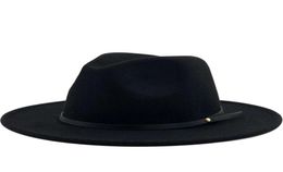Simple Women Men Wool Vintage Gangster Trilby Felt Fedora Hats With Wide Brim Gentleman Elegant Lady Winter Autumn Jazz Caps4687783477419