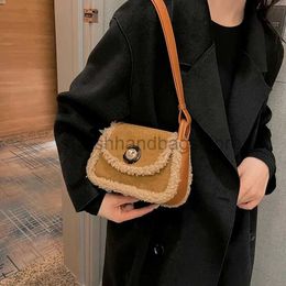 Shoulder Bags New Women Lady Vintage Fashion Faux Suede Fluffy Design Handbag Satchel Totes Purses Bag Casual Crossbody Underarmstylishhandbagsstore