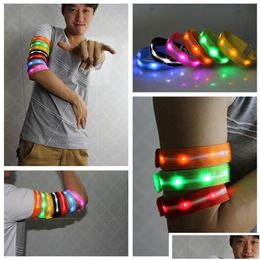 Party Decoration Led Arm Bands Lighting Armbands Leg Safety For Cycling Skating Party Shooting Night Wristband 7 Colours Wholesale Lz04 Dhykg