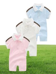Newborn Rompers Baby Girls and Boy Short Sleeve New Year Cotton Clothes Designer Brand Letter Print Infant Baby Romper Children4318244
