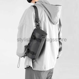 Shoulder Bags Nylon Male Bag Large Capacity Cylinder Composite Waterproof Durable Scratch Resistant for Daily Leisurestylishhandbagsstore