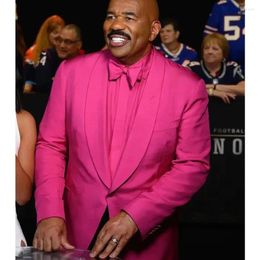Men's Suits Pink Men Wedding Two Pieces (Jacket Pants) Set Groom Pants Party Prom Blazer Clothes Business Wear
