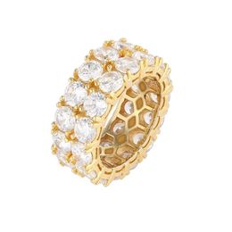 Mens Zeimax Gold Rings Jewellery New Fashion Gold Silver Ring Simulation Diamond Iced Out Ring Mix size2893