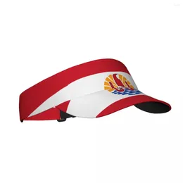 Berets Summer Air Sun Hat Flag Of French Polynesia Visor UV Protection Sports Tennis Golf Running Sunscreen Cap