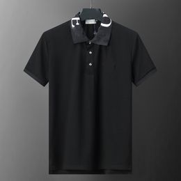 2024 Men's designer polo shirt Embroidered T-shirt black and white men's T-shirt business simple fashion POLO Asian size M-3XL