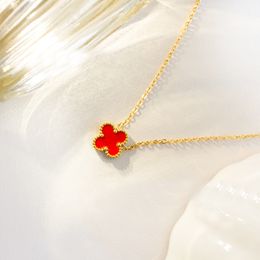 18K Gold Plated Necklaces Luxury Designer Necklace Flowers Four-leaf Clover Cleef Fashional Pendant Necklace Wedding Party Jewellery no box