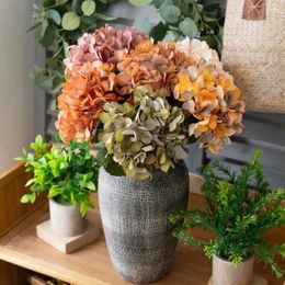 Decorative Flowers Artificial Flower Fade-resistant Simulated Hydrangea Realistic Fake Plant For Home Weddings Decoration