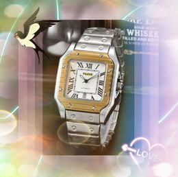 Famous Square Roman Tank Cool Watch Luxury Fashion Men Clock Quartz Imported Movement No-Mechanical Line Skeleton Shape Time Bracelet Wristwatches Gifts