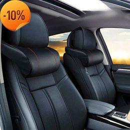 Cushions New 1PCS Memory Foam Adjustment Car Headrest Pillow PU Leather Auto Neck Rest Lumbar Pillows Travel Car Seat Headrest Cushion