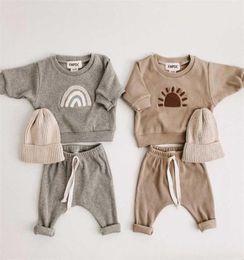 Fashion Kids Clothes Set Toddler Baby Boy Girl Pattern Casual Tops Child Loose Trousers 2pcs Baby Boy Designer Clothing Outfit 27023281