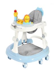 Baby Walker with 6 Mute Rotating Wheels Anti Rollover Multifunctional Child Walker Seat Walking Aid Assistant Toy12467734