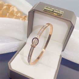 luxury Designer Jewellery High quality titanium steel bracelet 2024 New Japanese and Korean version of the love diamond buckle does not fade jewellery ladies gift