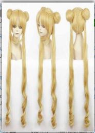 Girl Sailor Moon Cosplay Costumes Wig Tsukino Usagi And Princess Serenity curls Wear Hair Heat Resistant Hair7689229