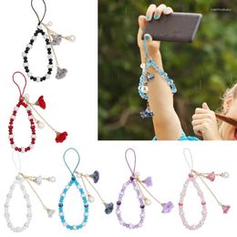 Keychains Colour Round Beads Tassels Phone Lanyard Female Beaded Pendant Accessories Package Decoration Keychain