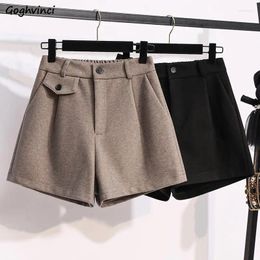 Women's Shorts Women Solid All-match Basic Soft Loose Students Daily Trousers Autumn Pockets Simple Mujer Casual Mature Ins