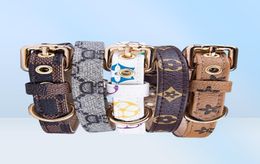 Dog Collars Leash Set Classic Presbyopia Designer Letters Pattern Print Leashes PU Leather Fashion Casual Adjustable Dogs Cats Nec1155334