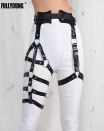 Belts Fullyoung Sexy Fashion Women Lingerie Waist To Leg Leather Harness Personality AllMatch Thigh Belt Suspender Garter31179077503