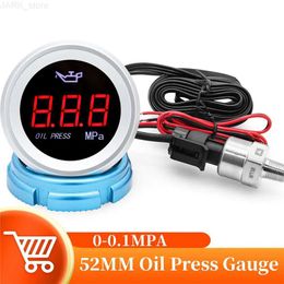 Oil Pressure Gauge 12/24V Universal Digital Oil Pressure Gauge With Alarm 52MM Electronic LED Oil Press Gauge 1/8NPT Sensor For Car Boat MarineL231228L231228