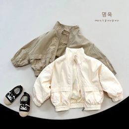 2 8Y Fashion Baby Girl Boy Cotton Jacket Infant Toddler Kids Coat Autumn Spring Summer Solid Color Sun Protect Clothes 231228