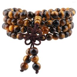 Link Bracelets TUMBEELLUWA 6mm 108 Natural Crystal Stone Beads Wrap Bracelet Buddha Prayer Mala Beaded For Women Jewelry Unisex Men