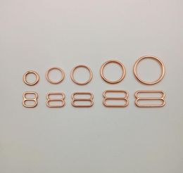 Sewing notions bra rings and sliders strap adjustment buckle in rose gold6792331