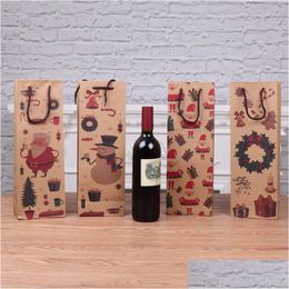 Gift Wrap Christmas Wine Bottle Decor Bag Santa Claus Snowman Deer Kitchen Decoration New Year Xmas Dinner Party Ct0254 Drop Delivery Dhyl9