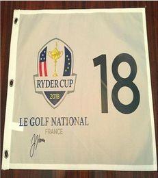 Justin Thomas 2018 Ryder Cup collection signed signatured Autographed open Masters glof pin flag3306218