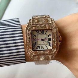 2021 High Quality Men women Fashion Watch Shinning Diamond Watch Full Iced Out Watches Stainless Steel Quartz Movement luxury Wris236B