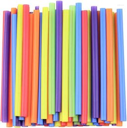 Disposable Cups Straws 100pcs Multicolor Individually Wrapped Large Drinking Wide MilkTea Milkshake Juice Drink Plastic
