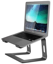 Aluminium Laptop Stand for Desk Compatible with Mac MacBook Pro Air Notebook Portable Holder Ergonomic Elevator Metal Riser for 10 4686608