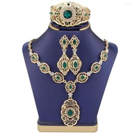 Necklace Earrings Set Sunspicems Arabic Bride Arabesque Earring Bracelet Gold Colour Morocco Wedding Jewellery Caftan Accessories260R