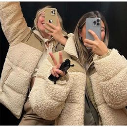 "Cozy and Stylish Women's Winter Fleece Jacket - Faux Shearling Outerwear Coat with Suede Fur Trim, Perfect for Cold Weather"