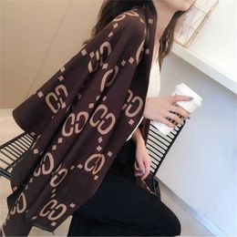 26% OFF scarf Early Autumn Winter New Cashmere Letter CC Scarf Women's European and American Warm Shawl Thickened Long Neck