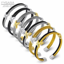 European Bangle ed Cable Wire Bracelet Antique Bangles Cross Fashion Designer Brand Vintage X Cuff Bracelets236Q