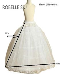 Flower Girl Petticoat Crinoline Underskirt Slip for Little Girl 80cm Long 3-Hoops High Quality Fast Shipping7029510