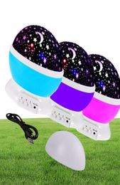 LED Night Lamp Novelty Starry Star Moon Light Changeable Projector 360 Degrees Romantic Rotating LED Effect Bulb for Holiday Kids 4305843