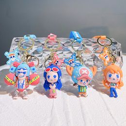 Cute Pirate Series Doll Keychain Pendants Anime Car Key Ring Cartoon Doll Backpack Pendant Toys Gift