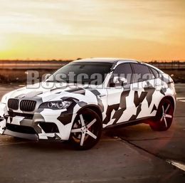 Stickers White Camouflage Vinyl wrap for car wrap covering with air bubble free self adheisve For boat wall car decoration available 1.52x3