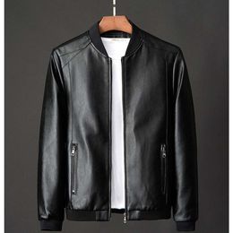 Men's Leather Jacket Bomber Motorcycle Biker PU Baseball Plus Size 7XL 2023 Fashion - Stylish and Trendy Outerwear for Men