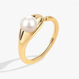 Cluster Rings NBNB Arrive Round Pearl Ring For Women Fashion Girl Adjustable Open Trendy Female Daily Party Finger Jewelry Gift