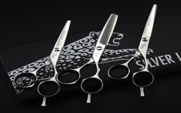 JAGUAR professional barber hair scissors 556065 9CR 62HRC Hardness cutting thinning silver shears with case4508331