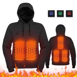 USB Heating Jacket Men Women Heated Hoodie Long Sleeve Streetwear Loose Coats Men's Winter Warm Heated Jacket for Fishing Wear 231228