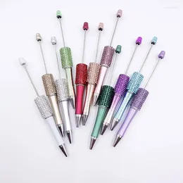 25pcs Diamond DIY Beaded Pen Colourful Beadable Ballpoint Pens Student Stationery For Writing School Office Supplies