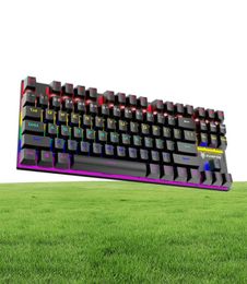 Epacket K80 Mechanical Keyboard Wired Green Axis Metal Panel Luminous Desktop Computer Notebook Gaming Game Bluetooth Wireless Key9495730