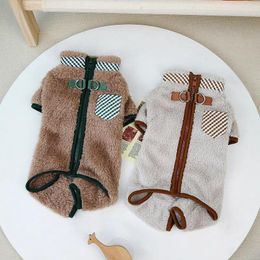 Dog Apparel Pet Clothes Soft Warm Fleece Dogs Jumpsuits Clothing For Small Medium Puppy Cats Outfit With Leash Ring