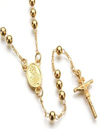 Cross Pendant beads Fashion Jewellery Gift 18K Real GoldPlatinum Plated Jesus Piece Crucifix Pendant Necklace Women Men Jewellery Acc6149980